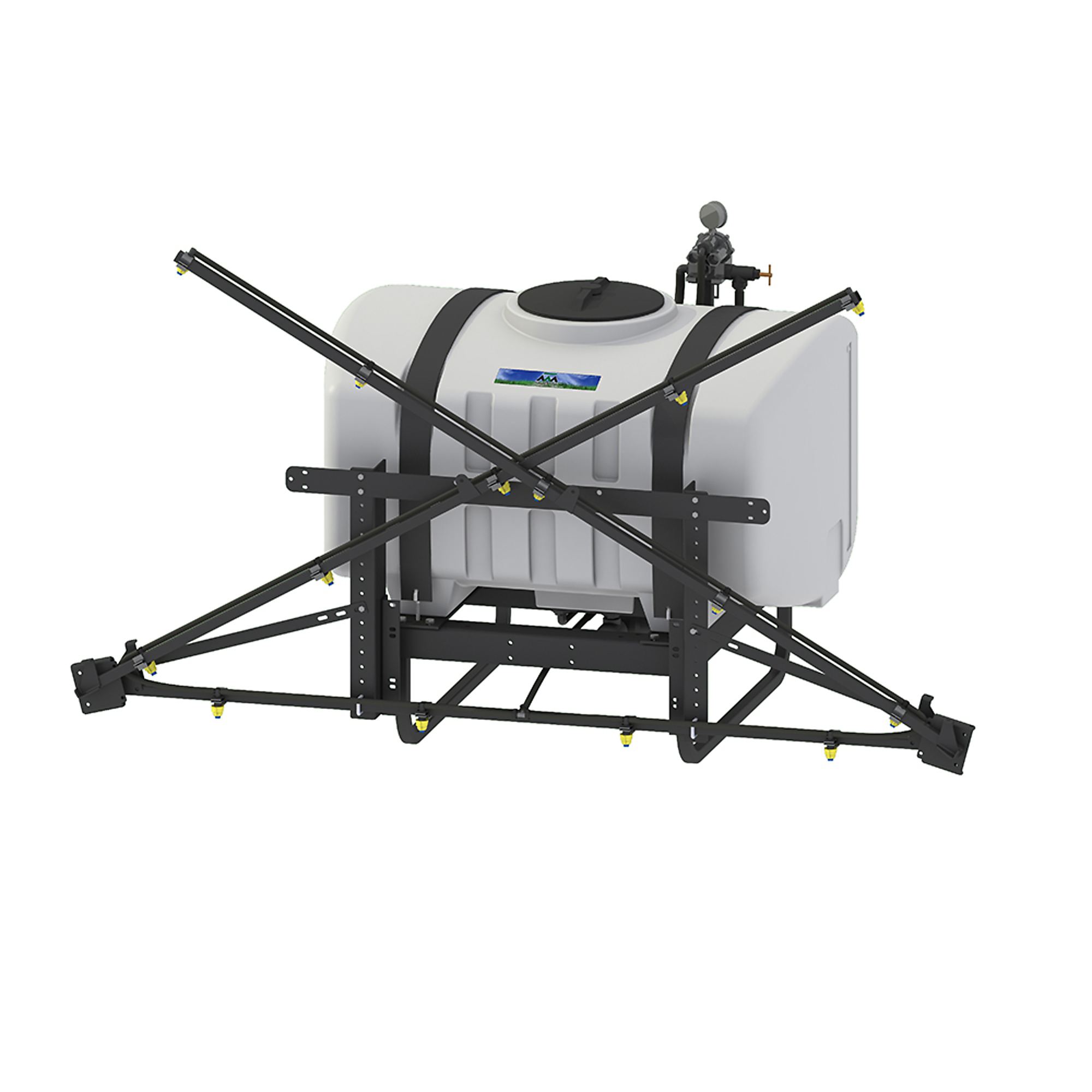 Master MFG, 150-Gal 3-Pt Broadcast Sprayer - 20GPM, 23ft. Swath, Tank Size 150 Gal, Flow 20 GPM, Pressure 300 PSI, Model# S3K-N1-150P-MM